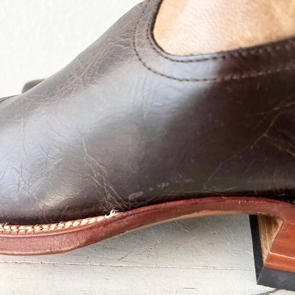 Rod Patrick Mens Cowboy Boots 13AAA Antique Mocha Bison Brown Western Blunt Toe - Picture 5 of 13